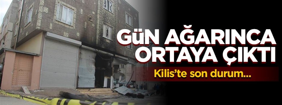 Roketlerin oluşturduğu tahribat gün ağarınca ortaya çıktı