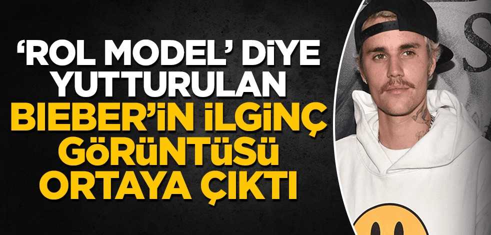 Rol model diye yutturulmaya çalışılan Justin Bieber’in ilginç görüntüsü ortaya çıktı