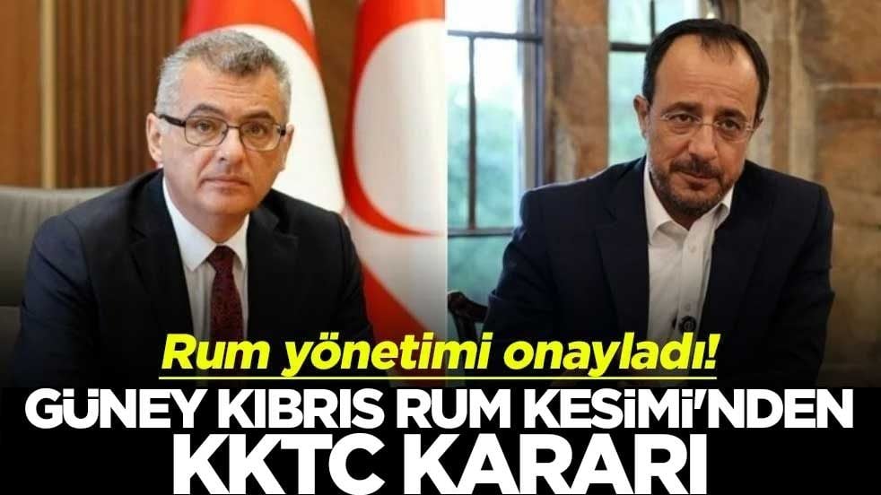 Rum yönetimi onayladı: Güney Kıbrıs Rum Kesimi'nden KKTC kararı