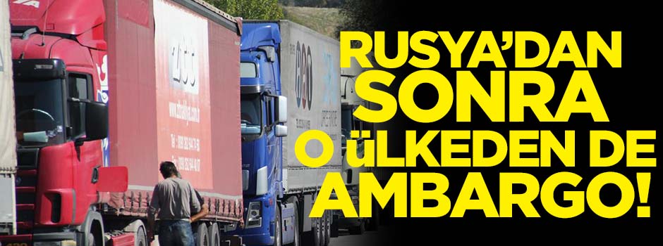 Rusya'dan sonra o ülkeden de ambargo kararı!