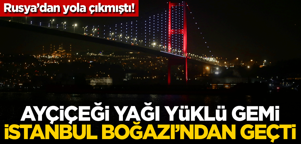 Rusya’dan yola çıkmıştı! Ayçiçeği yağı yüklü gemi İstanbul Boğazı'ndan geçti