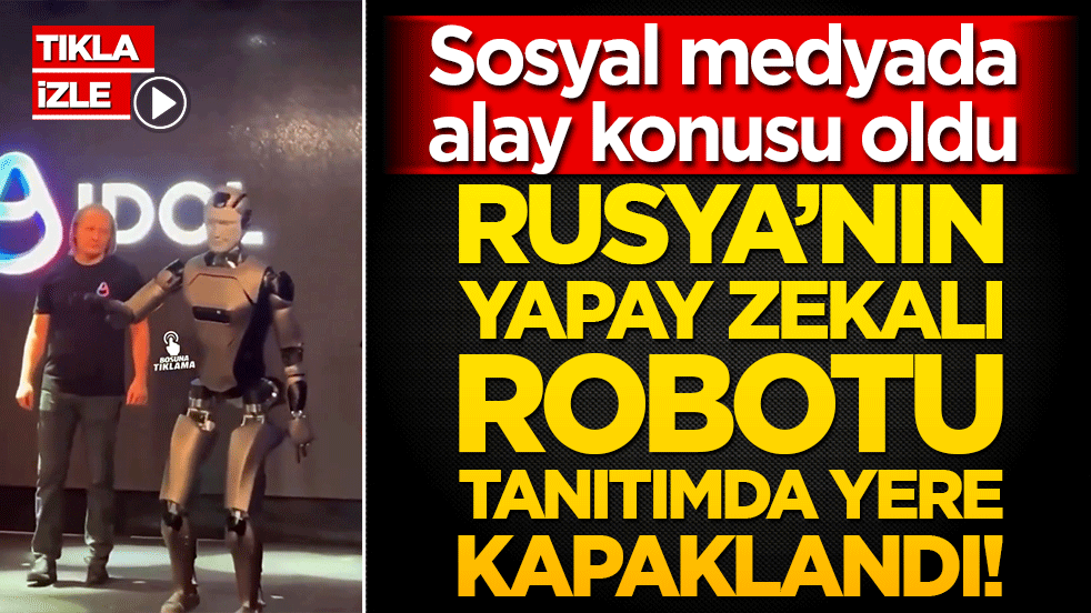 Rusya’nın yapay zekalı robotu tanıtımda yere kapaklandı! Sosyal medyada alay konusu oldu