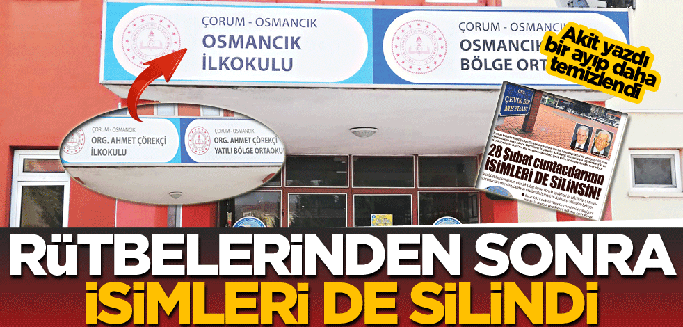 Rütbeleri silinen darbecilerin isimleri de silindi