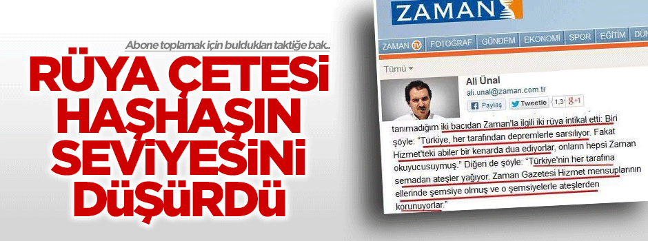 Rüya çetesinin son uydurması: Ateşler yağacak, Zaman aboneleri kurtulacak!
