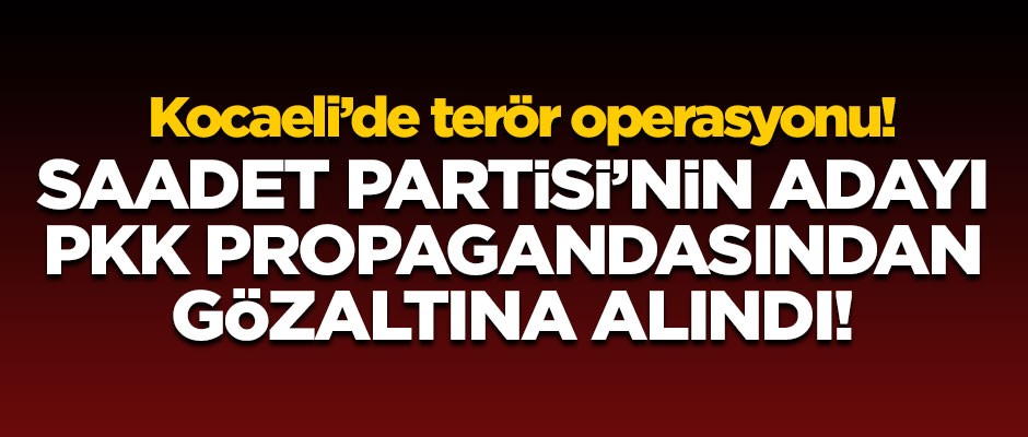 Saadet Partisi adayı, terör propagandasından gözaltında