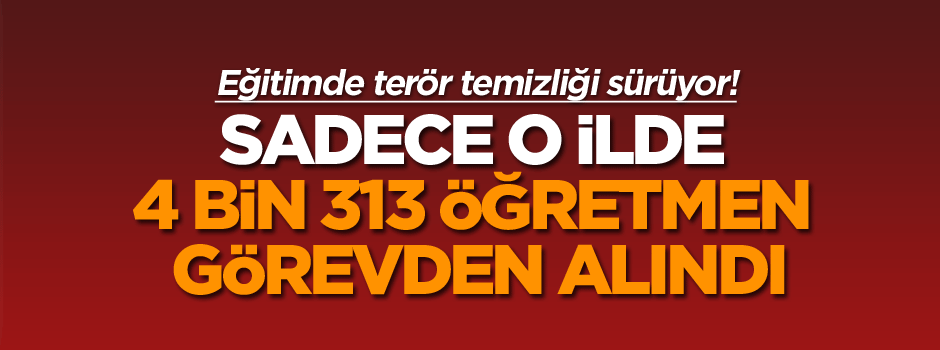 Sadece o ilde 4 bin 313 öğretmen görevden alındı