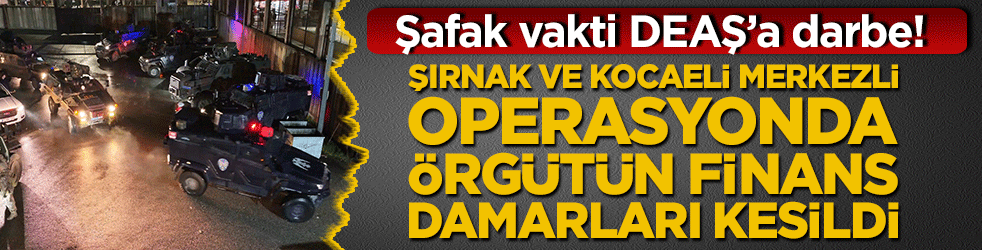 Şafak vakti DEAŞ’a darbe! Şırnak ve Kocaeli merkezli operasyonda örgütün finans damarları kesildi!