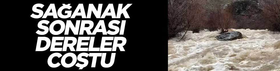 Sağanak sonrası dereler coştu