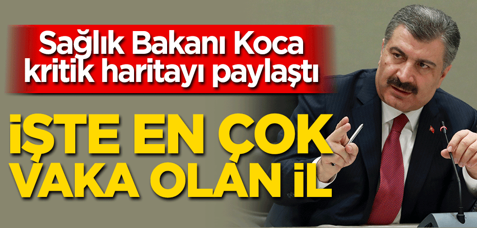 Sağlık Bakanı Koca haritayı paylaştı! İşte en çok vaka olan il
