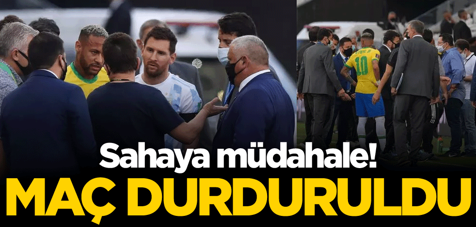 Sahaya müdahale! Maç durduruldu
