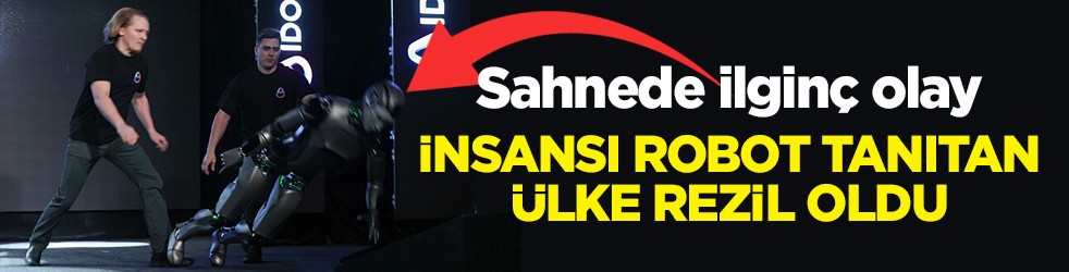Sahnede ilginç olay! İnsansı robot tanıtan ülke rezil oldu