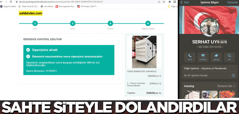 Sahte siteyle dolandırdılar
