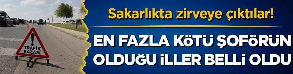 Sakarlıkta zirveye çıktılar: En fazla kötü şoförün olduğu iller belli oldu! 