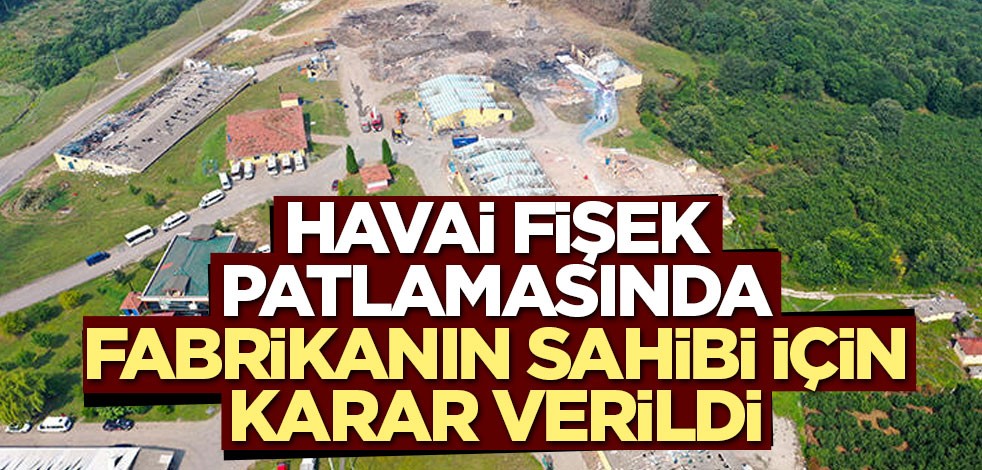 Sakarya'daki havai fişek patlamasında fabrikanın sahibi için karar verildi