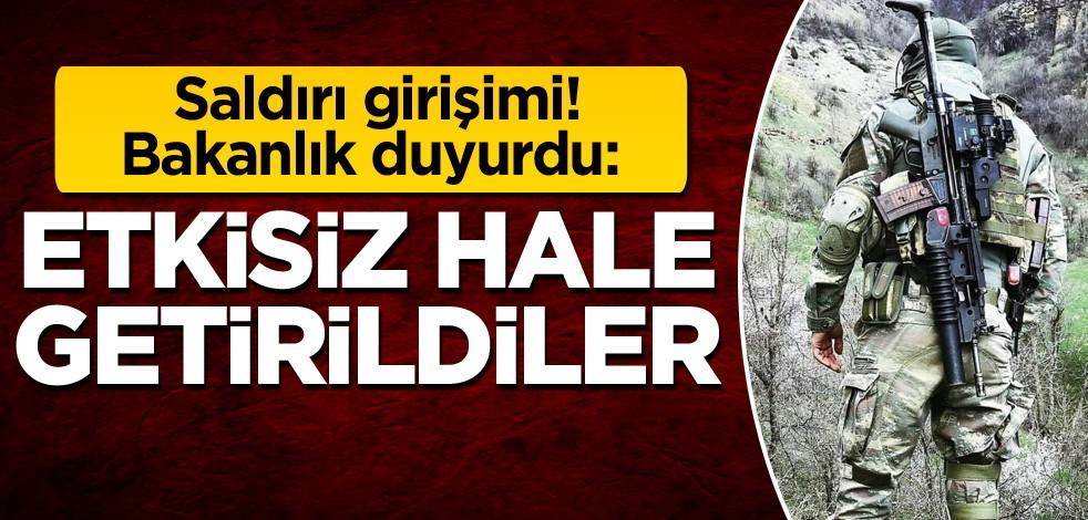 Saldırı girişimi! Bakanlık duyurdu: Etkisiz hale getirildiler