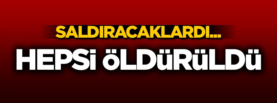 Saldırı hazırlığındaydılar! Hepsi öldürüldü!