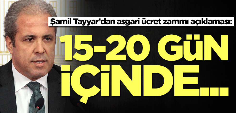 Şamil Tayyar'dan asgari ücret zammı açıklaması: 15-20 günde...