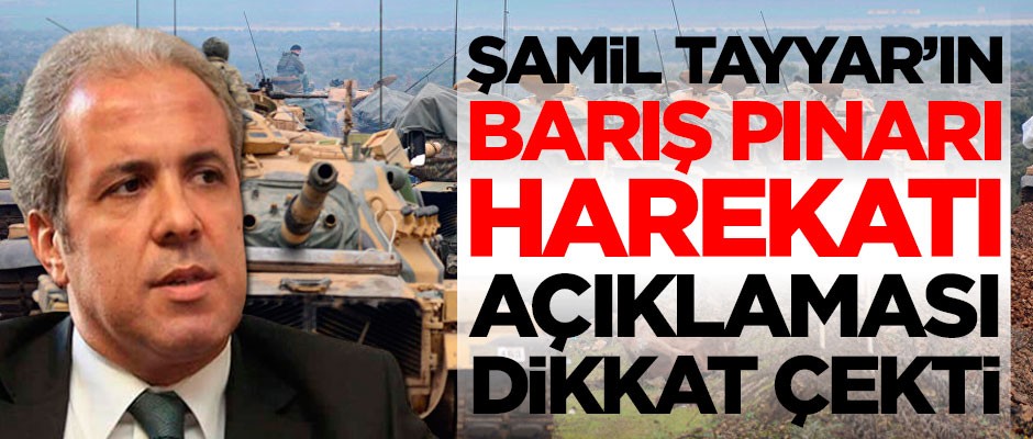 Şamil Tayyar'dan dikkat çeken Barış Pınarı Harekatı açıklaması