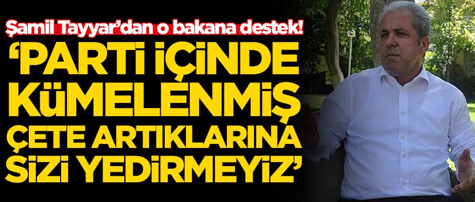 Şamil Tayyar'dan o bakana destek! 'Parti içinde kümelenmiş artıklara sizi yedirmeyiz'