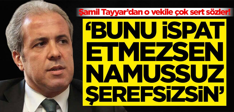 Şamil Tayyar’dan o vekile çok sert sözler! 'Bunu ispat etmezsen namussuz ve şerefsizsin'