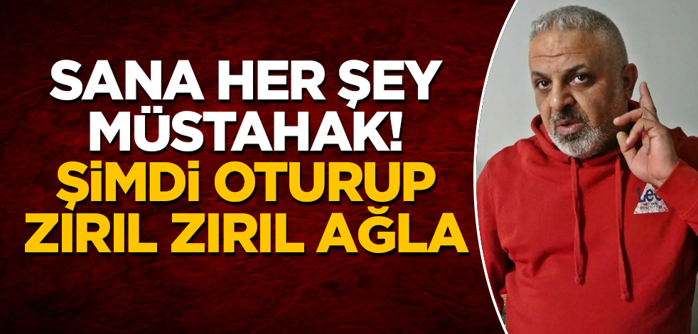 Sana her şey müstahak! Şimdi oturup zırıl zırıl ağla
