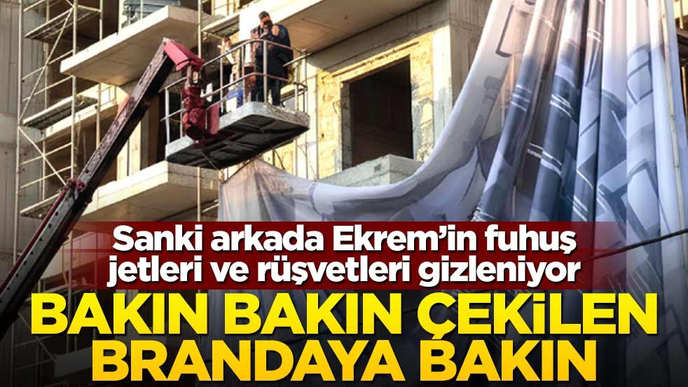 Sanki arkada Ekrem’in fuhuş jetleri ve rüşvetleri gizleniyor! Bakın bakın çekilen brandaya bakın