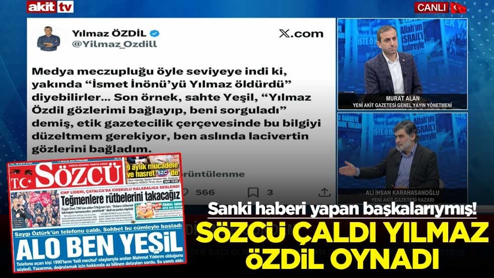 Sanki haberi yapan başkalarıymış! Sözcü çaldı Yılmaz Özdil oynadı