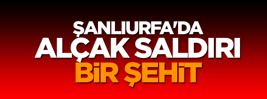 Şanlıurfa'da alçak saldırı: Bir şehit