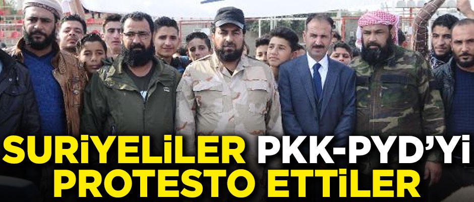 Şanlıurfa'da toplanan Suriyeliler, PKK/PYD'yi protesto ettiler