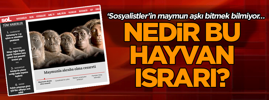 'Sosyalistler’in maymun aşkı bitmek bilmiyor… Nedir bu hayvan ısrarı?