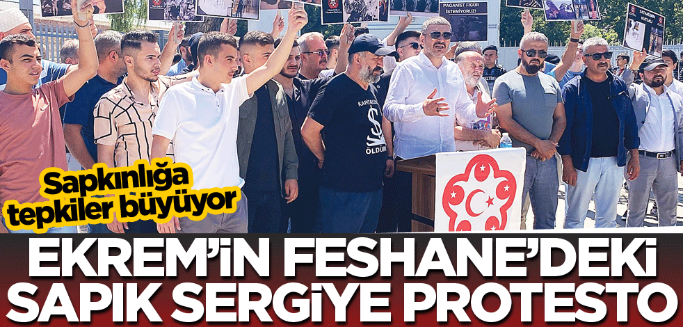 Sapkınlığa tepkiler büyüyor! Ekrem’in Feshanesi’ndeki sapık sergiye protesto