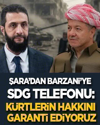 Şara’dan Barzani’ye SDG telefonu: Kürtlerin tüm haklarını garanti ediyoruz