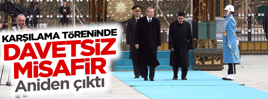 Saray'daki karşılama töreninde davetsiz misafir