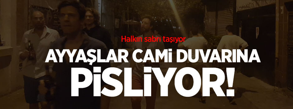 Sarhoşlar cami duvarına pisliyor!