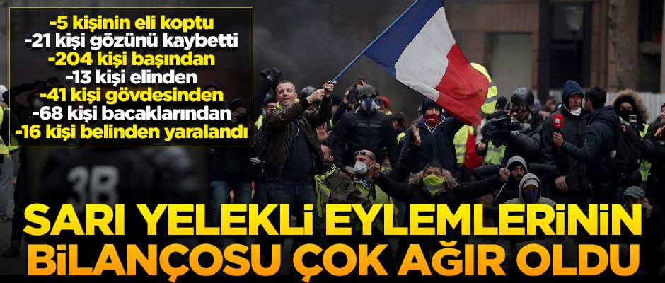Sarı Yelekli eylemlerin bilançosu açıklandı! 1 ölü, 368 yaralı