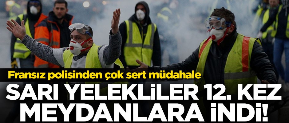 Sarı yelekliler 12'nci kez sokağa indi! Fransız polisi çok sert karşılık verdi