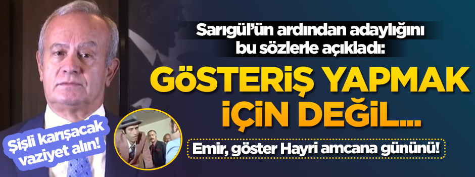 Sarıgül'ün ardından Hayri İnönü de adaylığını açıkladı! 'Gösteriş yapmak için değil...'