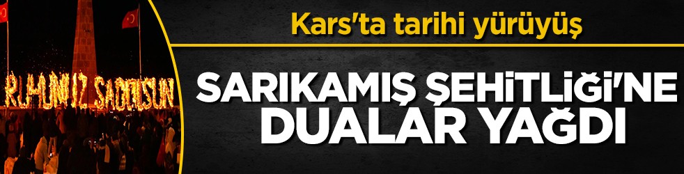 Sarıkamış şehitleri anısına dondurucu soğukta meşaleli yürüyüş