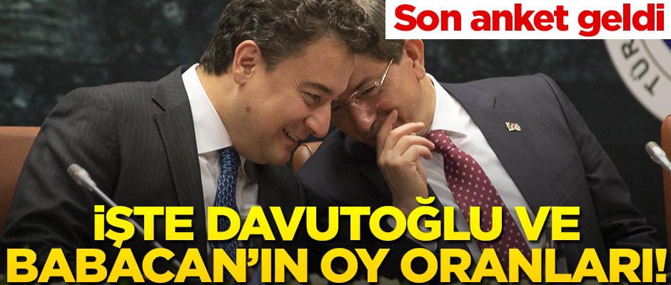 SAROS’tan çarpıcı yeni parti anketi: Davutoğlu ve Babacan’ın oy oranı dikkat çekti!