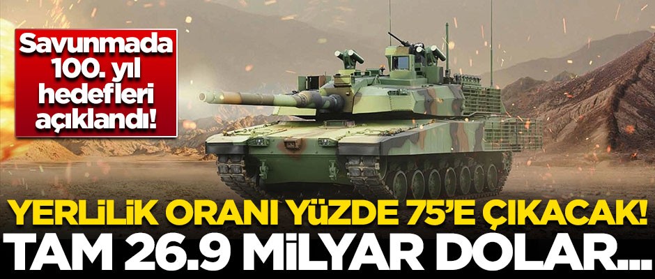 Savunmada 100'üncü yıl hedefleri açıklandı! Tam 26.9 milyar dolara çıkacak