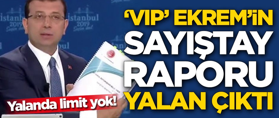Sayıştay'dan 'VIP' Ekrem'e yalanlama!