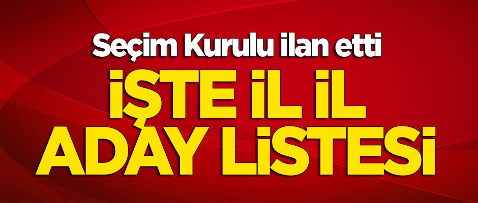 Seçim kurulu ilan etti: İşte il il aday listesi!