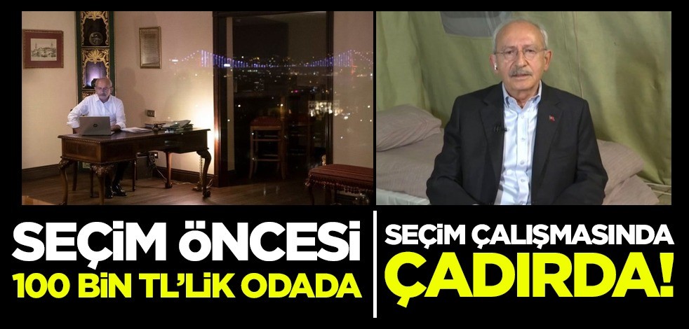 Seçim öncesi 100 bin TL'lik odada seçim çalışmasında çadırda!
