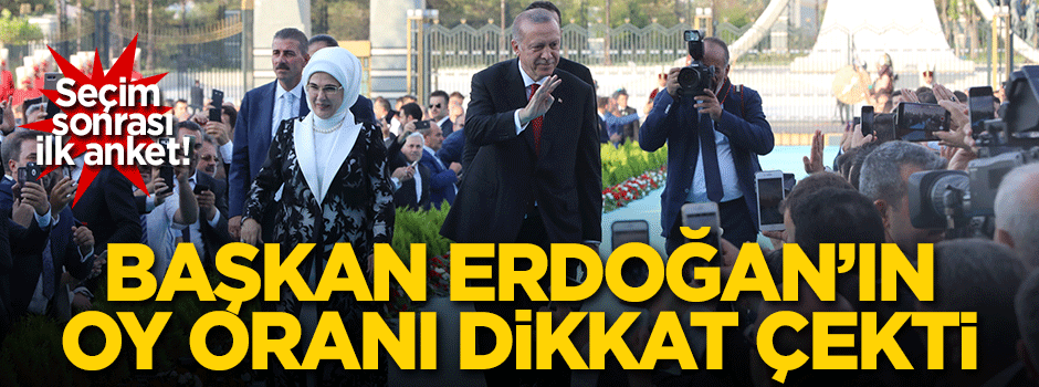 Seçim sonrası yapılan ankette Erdoğan'ın oy oranı dikkat çekti