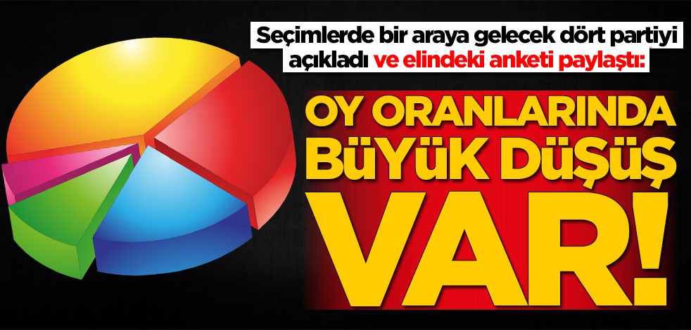 Seçimlerde bir araya gelecek dört partiyi açıkladı ve elindeki anketi paylaştı: Oylarında büyük düşüş var