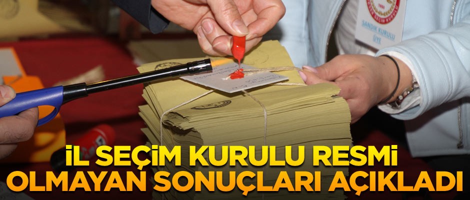 Seçimlerin ardından... İl seçim kurulu resmi olmayan sonuçları açıkladı