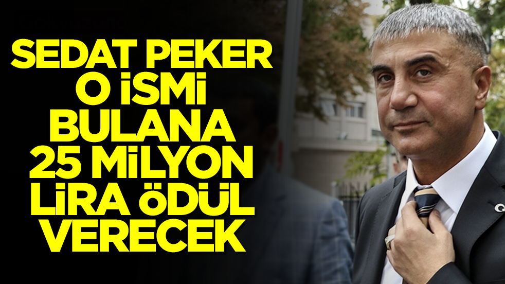 Sedat Peker o ismi bulana 25 milyon lira ödül verecek