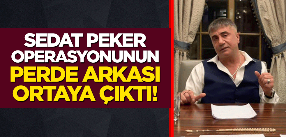 'Sedat Peker' operasyonunun perde arkası ortaya çıktı!
