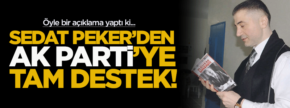 Sedat Peker'den AK Parti'ye destek!