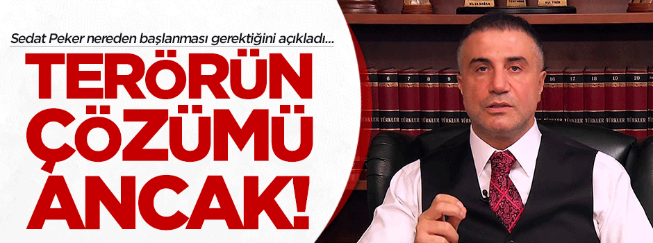 Sedat Peker'den terörü bitirecek formül!